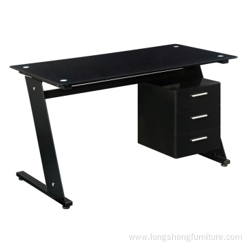 Modern Tempered Glass Computer Table Design